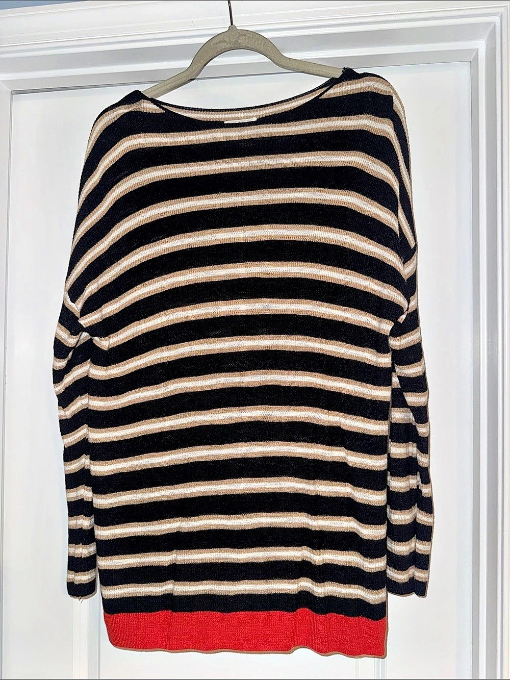 Lou & Grey Striped Sweater in Black & Red Size Large